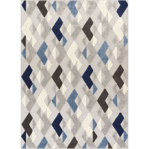 Como Indoor/Outdoor Diamonds Area Rug High Traffic Stain Resistant Mod