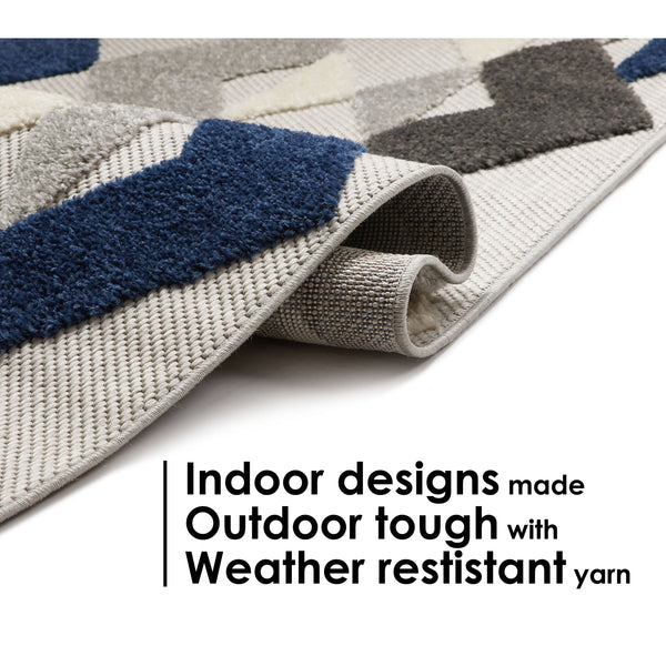 Como Indoor/Outdoor Diamonds Area Rug High Traffic Stain Resistant Mod